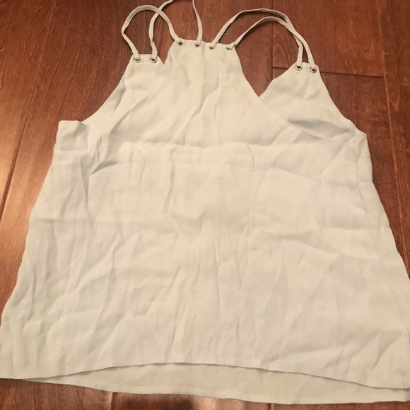 3/$18 Baby Blue V Neck Flowy Forever 21 Tank Top - Picture 3 of 3